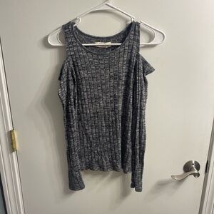 Gray Open Shoulder Women's Sweater